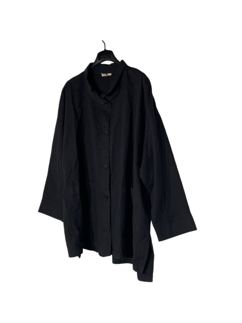 Eileen Fisher Button Up Tunic 2X Organic Cotton Hemp Pockets Minimalist Jacket - Picture 2 of 9